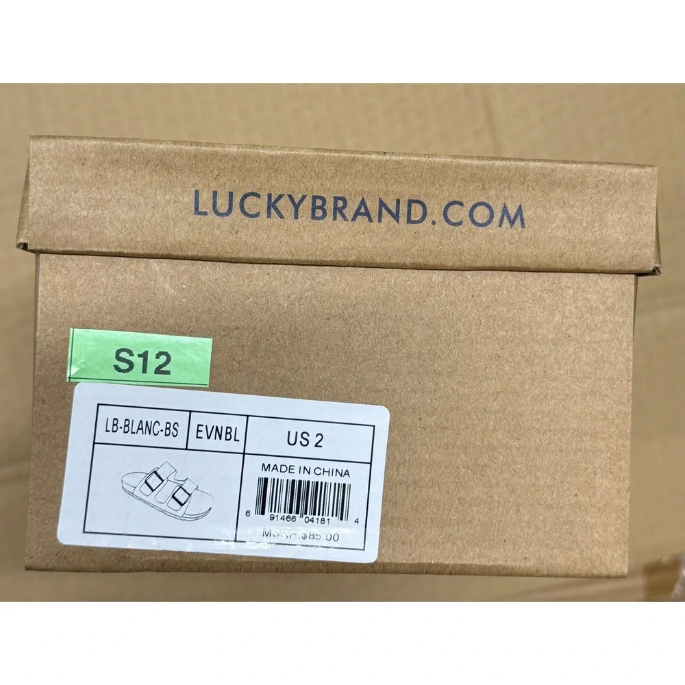 Lucky Brand Blanc Kids Sandals Navy Blue  Suede Double Buckle‎ Slides US 2